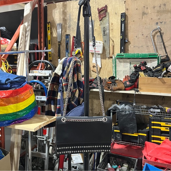 Zara black purse with fringe and studs - Picture 2 of 5